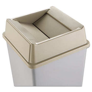 Rubbermaid® Commercial Untouchable Square Swing Top Lid, Plastic, 20.13w X 20.13d X 6.25h, Beige freeshipping - TVN Wholesale
